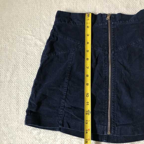 Navy corduroy front zip skirt - Picture 4 of 7